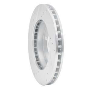 Mitsubishi Lancer Brake Rotor (1) - Front Right - R1 Concepts - Drilled & Slotted - Silver - `98-`07